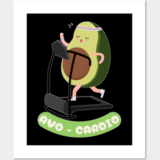 Avo Cardio Avocado Running on a Treadmill Posters and Art